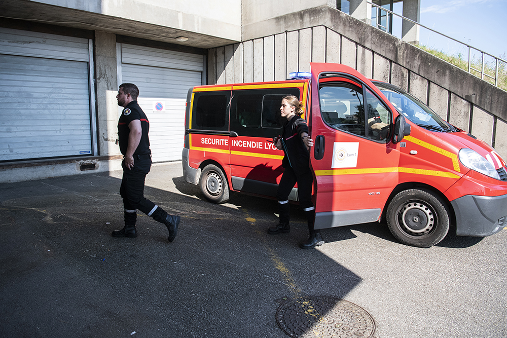 Arrive des agents du PC Scurit